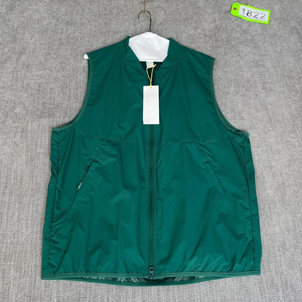 H&M Move Cycling Vest Mens L Green Lightweight Athletic Back Pocket Full Zip